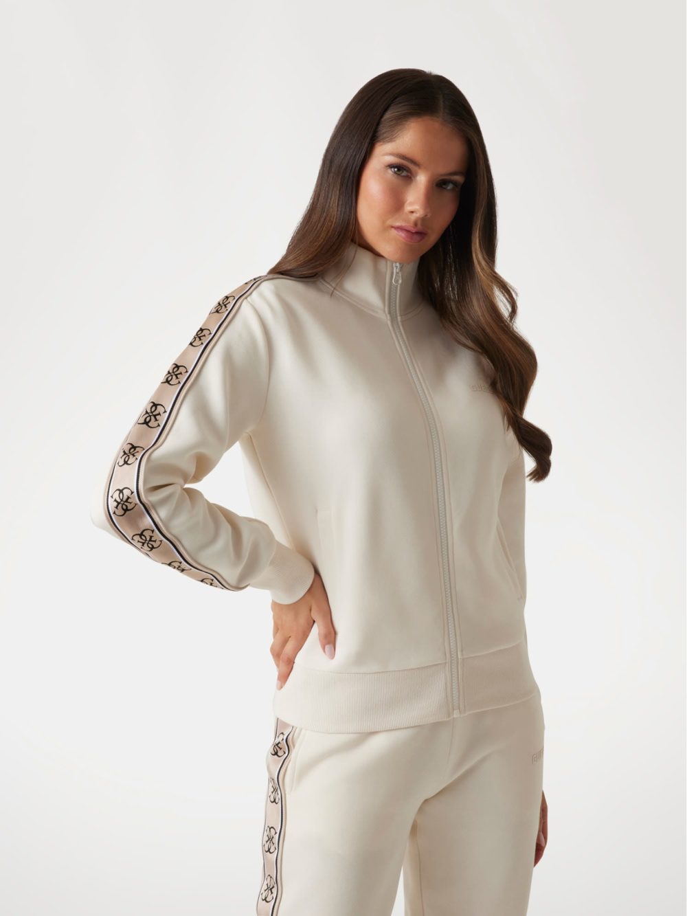 Guess Britney Full-Zip Sweatshirt Cream