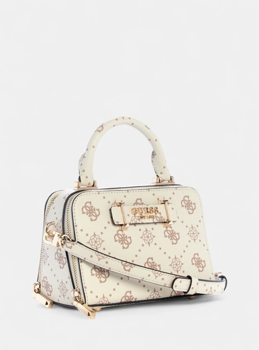 Guess White Logo Silia Mini Satchel Bag