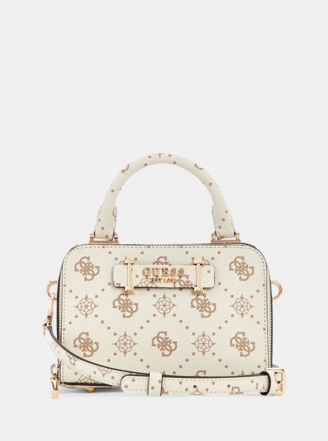 Guess White Logo Silia Mini Satchel Bag
