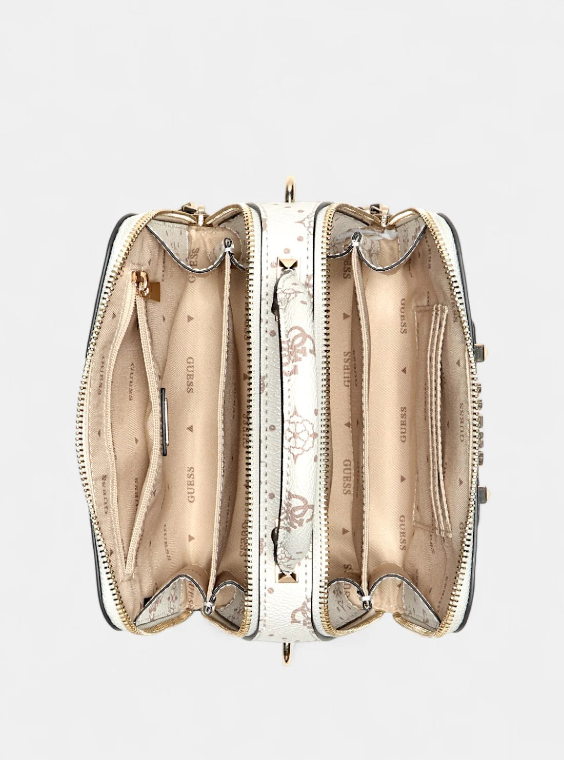 Guess White Logo Silia Mini Satchel Bag