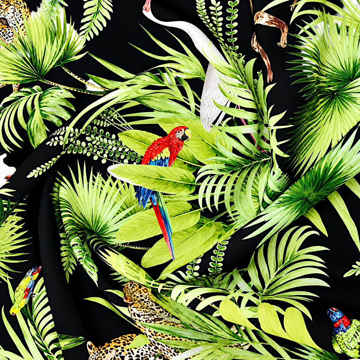 Fabric Printed Outdoor Canvas Palm/Animals 150 cm.