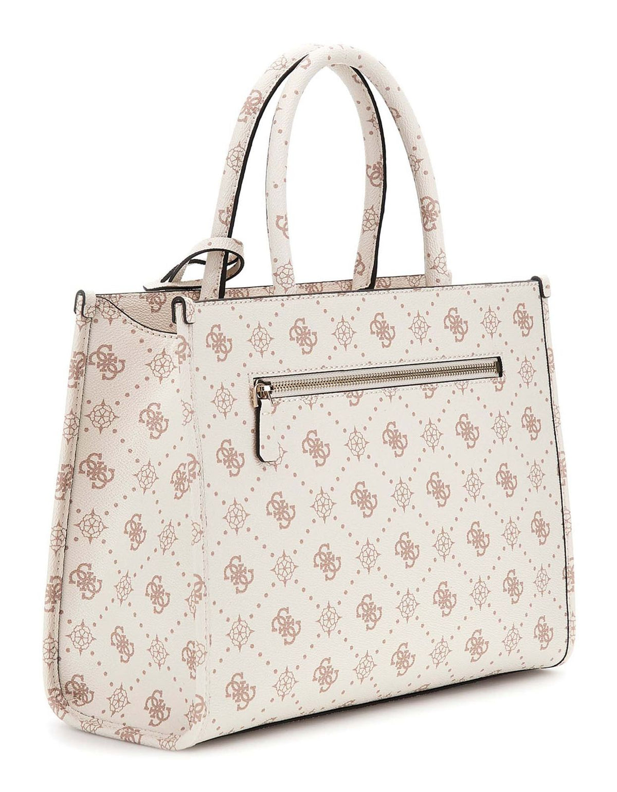 Guess Silia 2 Compartment Tote Bag Vanilla Logo