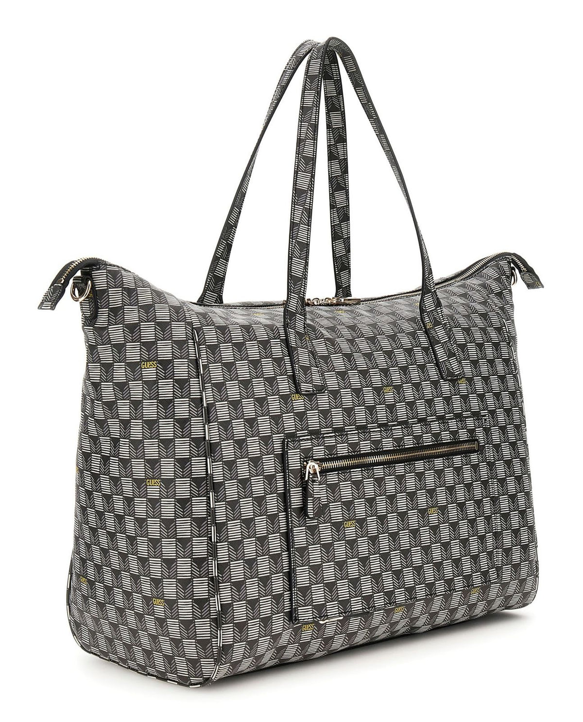 Guess G Wave Carryon Large Tote Black Logo (8038630424665)