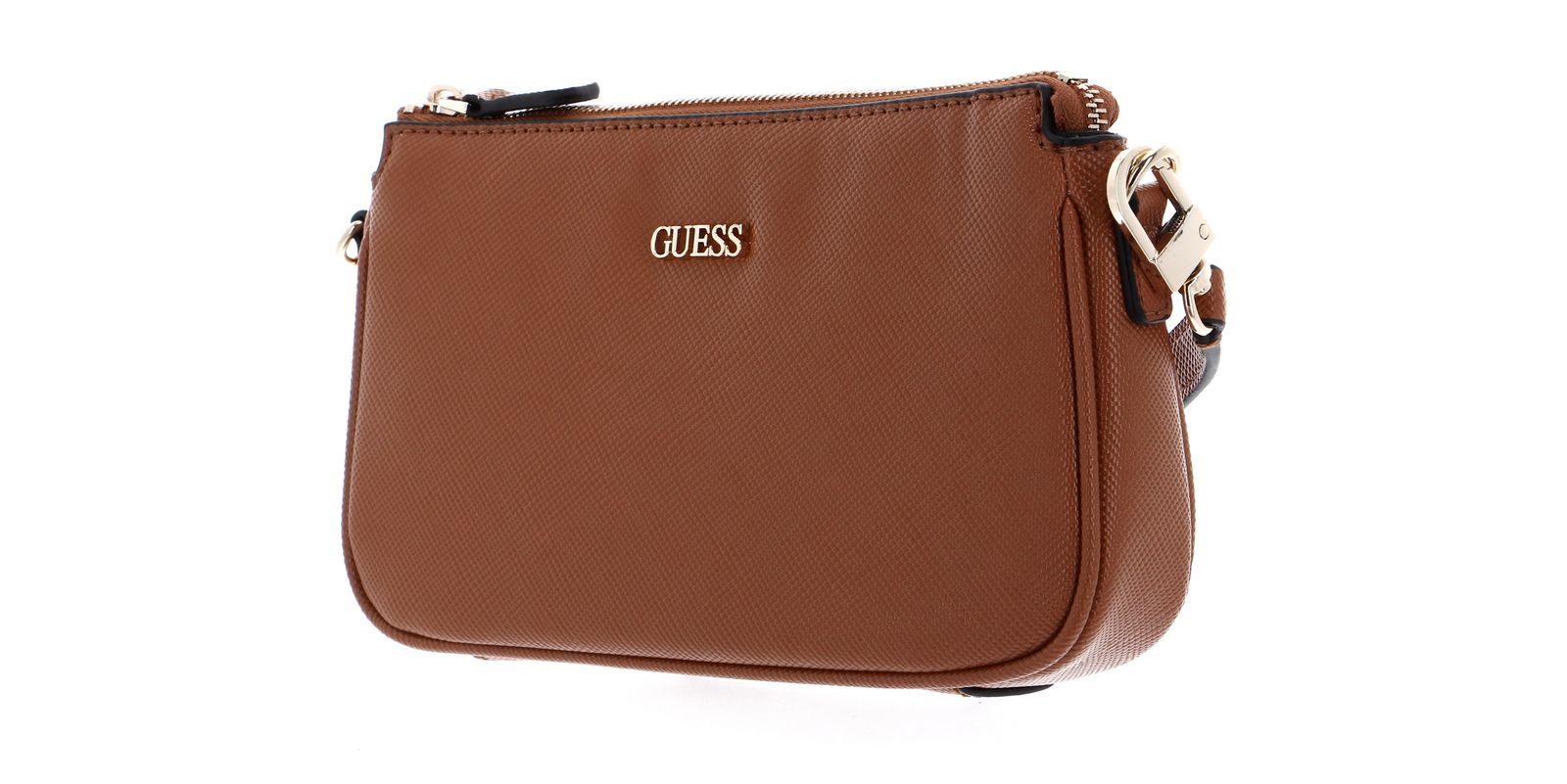 Guess Noelle Double Pouch Crossbody Light Cognac (8038623576153)