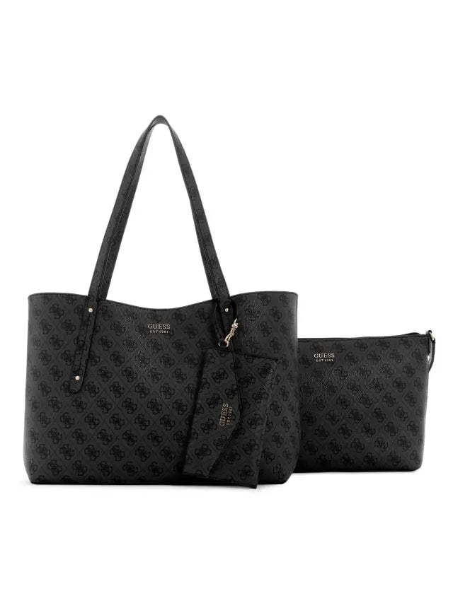Guess Women Bag Brenton Tote Coal Black LG964823.