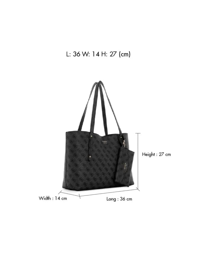 Guess Women Bag Brenton Tote Coal Black LG964823.