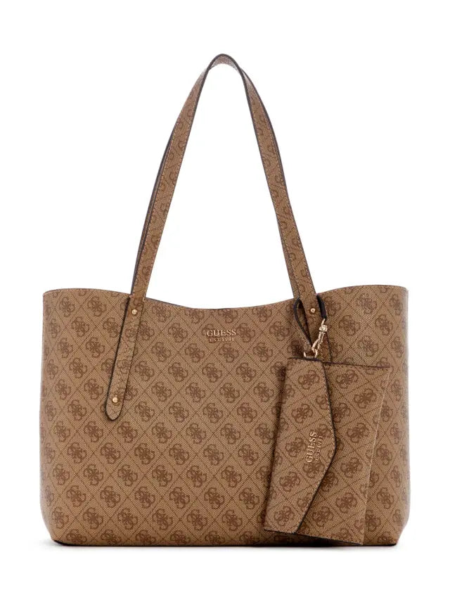 Guess Women Bag Brenton Tote Latte Brown LG964823.