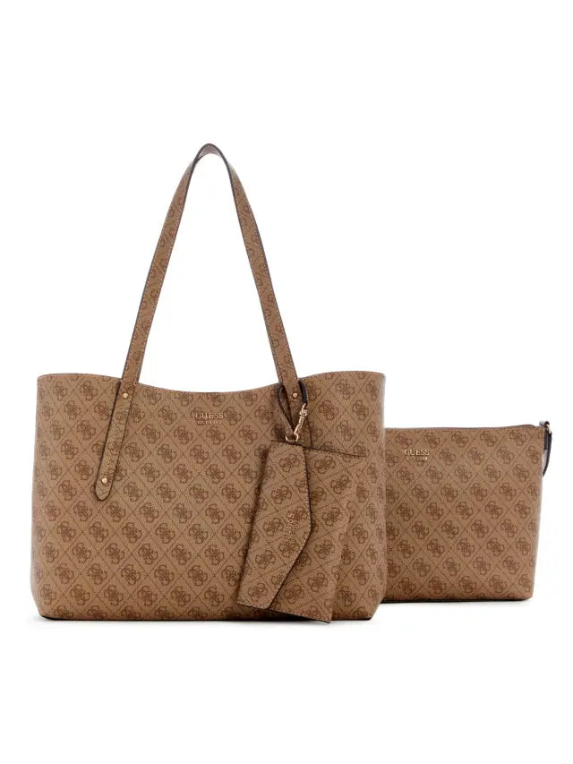 Guess Women Bag Brenton Tote Latte Brown LG964823.