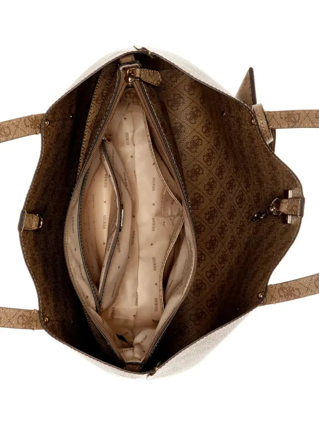 Guess Women Bag Brenton Tote Latte Brown LG964823.
