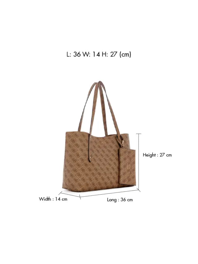 Guess Women Bag Brenton Tote Latte Brown LG964823.