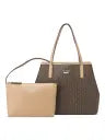 Guess Women Bag  Portini Trap Tote Model Brown (8039238074457)