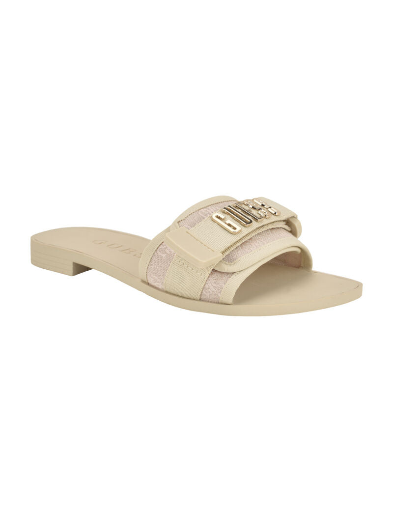 Guess Women's Elyze 4G Sandal Slide -Ivory GM19601