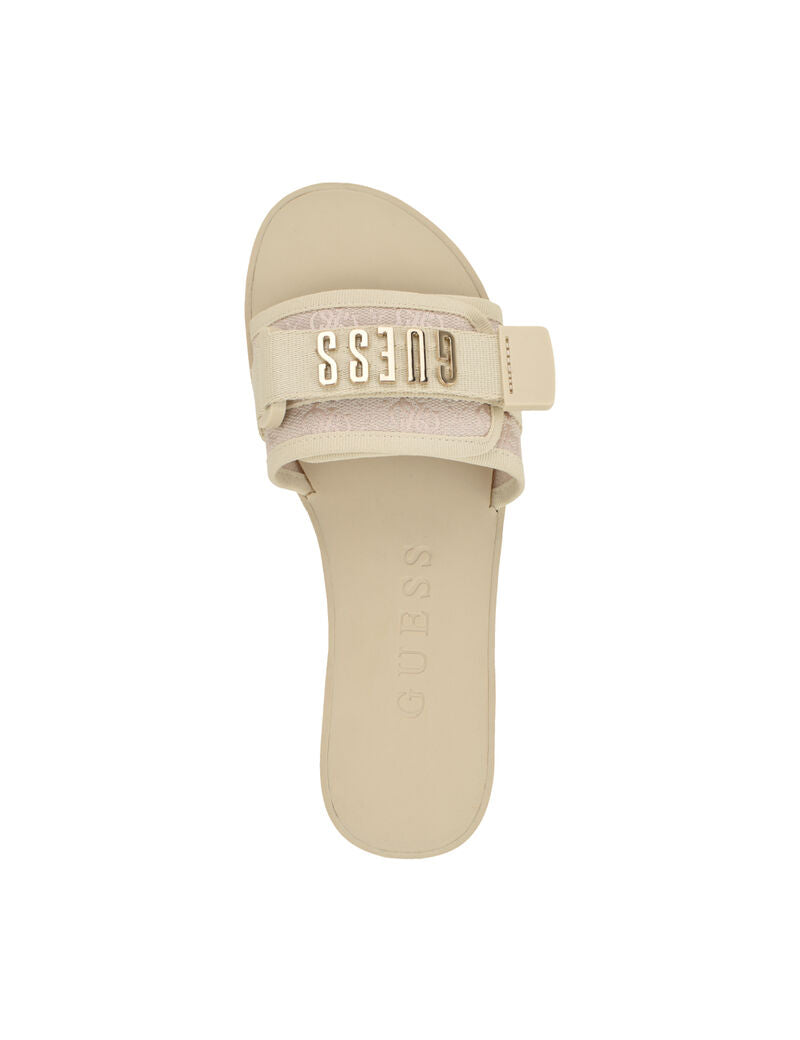 Guess Women's Elyze 4G Sandal Slide -Ivory GM19601