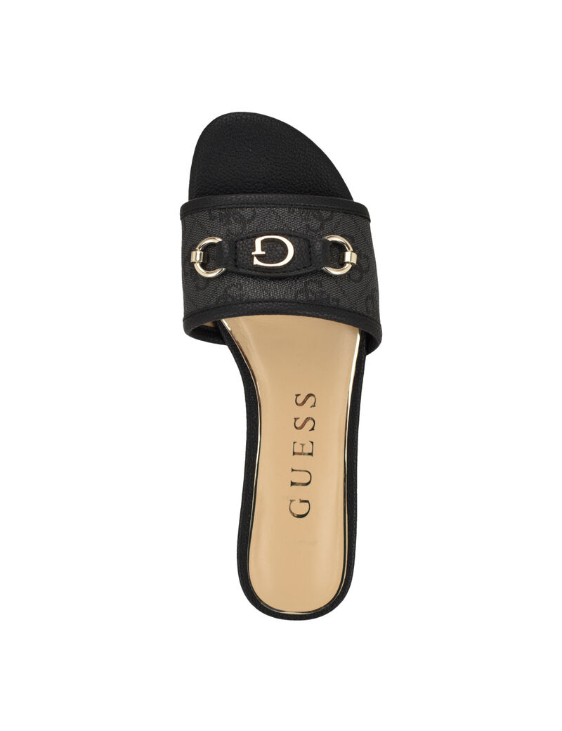 Guess Women's Hammi Logo Slide Sandals-Grey GM19754
