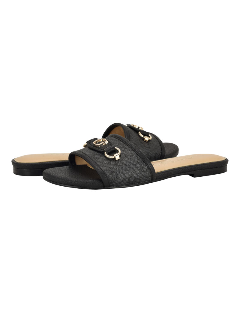 Guess Women's Hammi Logo Slide Sandals-Grey GM19754