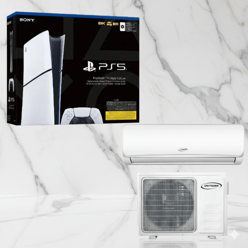 PS5 Slim Digital Edition + 12,000 BTU Unitherm Air Conditioner Valued @ R7,500