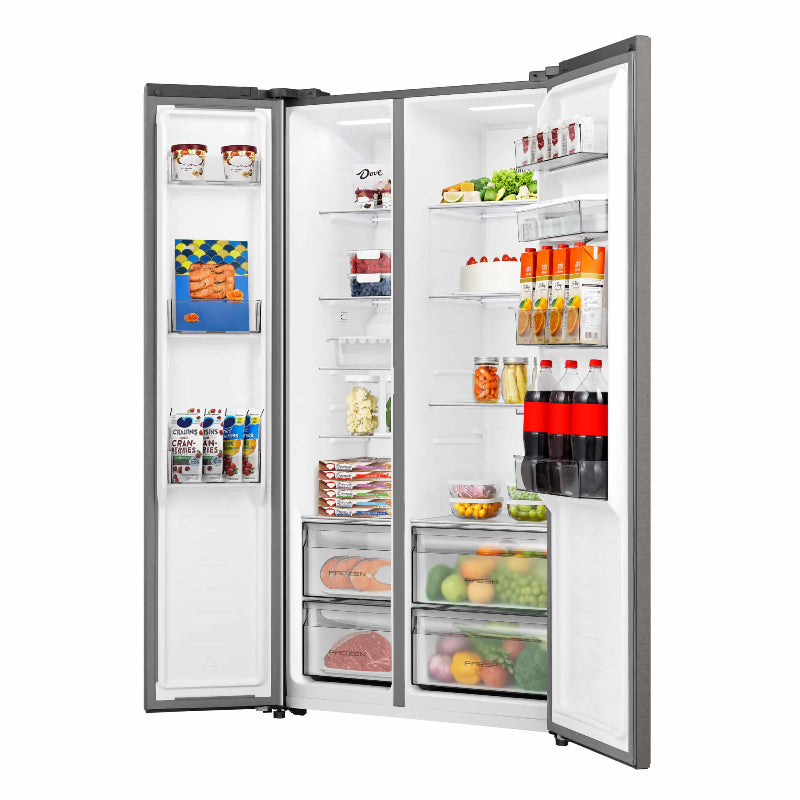 Hisense H680SIT-WD 541L Side-by-Side Refrigerator Titanium Silver.