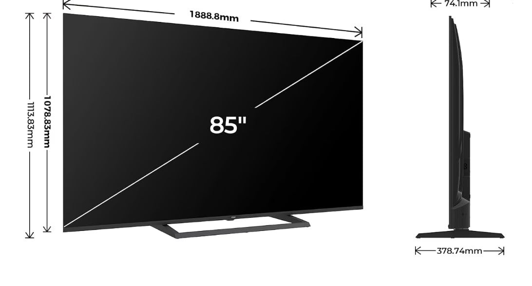 Haier 85” QLED Gaming 4K Google TV – H85S80GUX