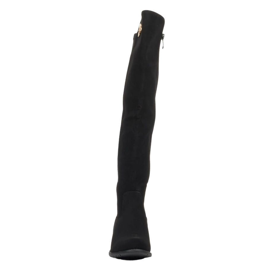 Miss Black Hadar 24 High Boots Faux Nubuck / Faux Patent Black.