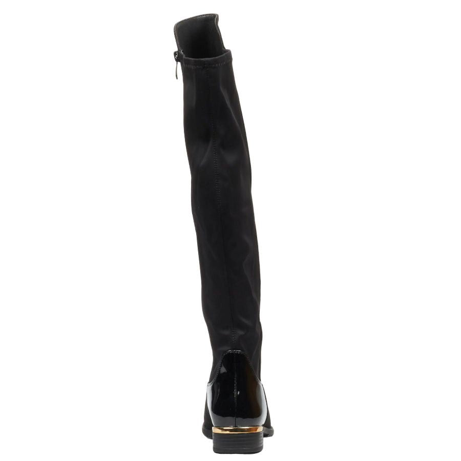 Miss Black Hadar 24 High Boots Faux Nubuck / Faux Patent Black.