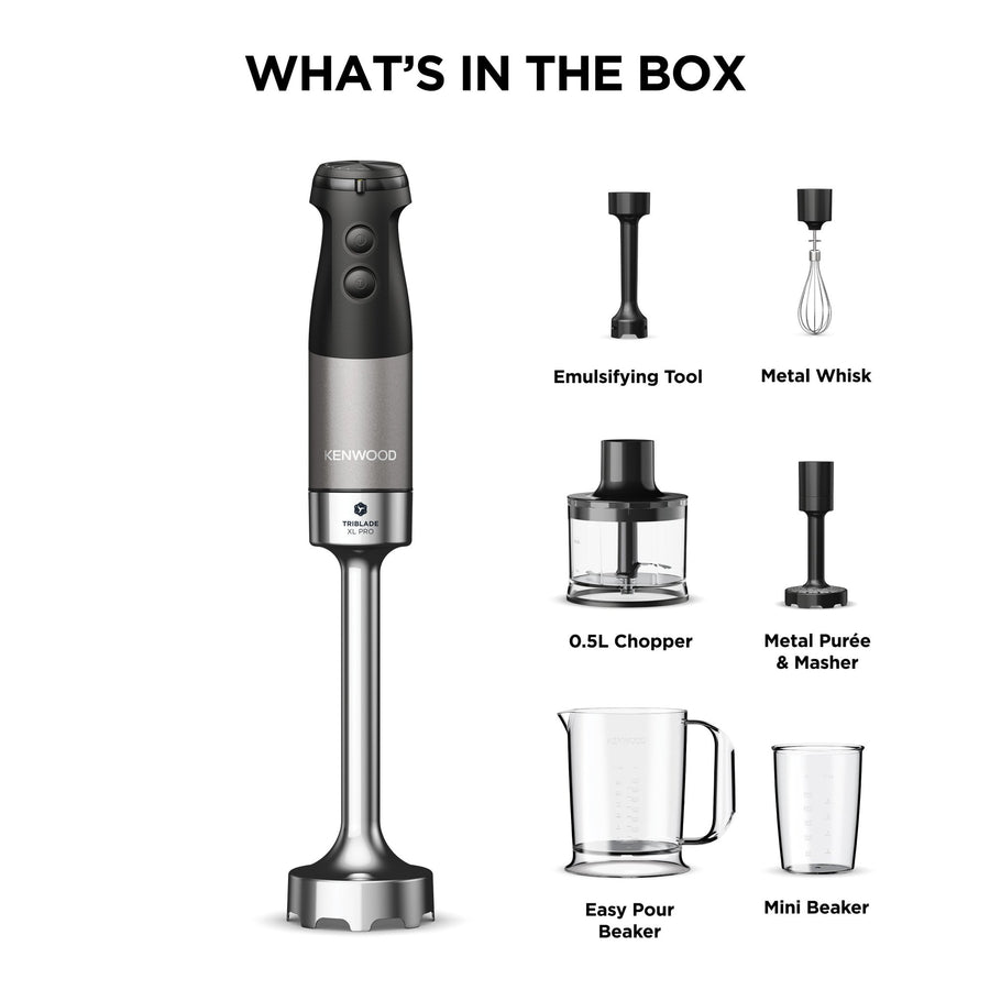 Kenwood Triblade™ XL Pro Hand Blender & Accessories 1200W HBM80.327BK