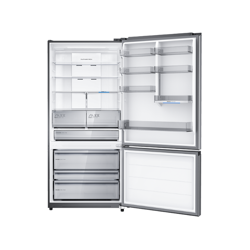 Midea HD-884RWEN 646L Bottom Mount Refrigerator – Inverter Quattro – Dark Grey.