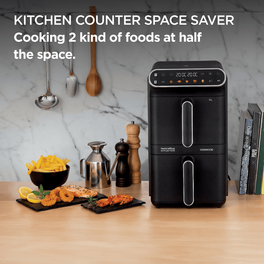 Kenwood Vertical Duo Digital Air Fryer 11L Black HFV11.000BK