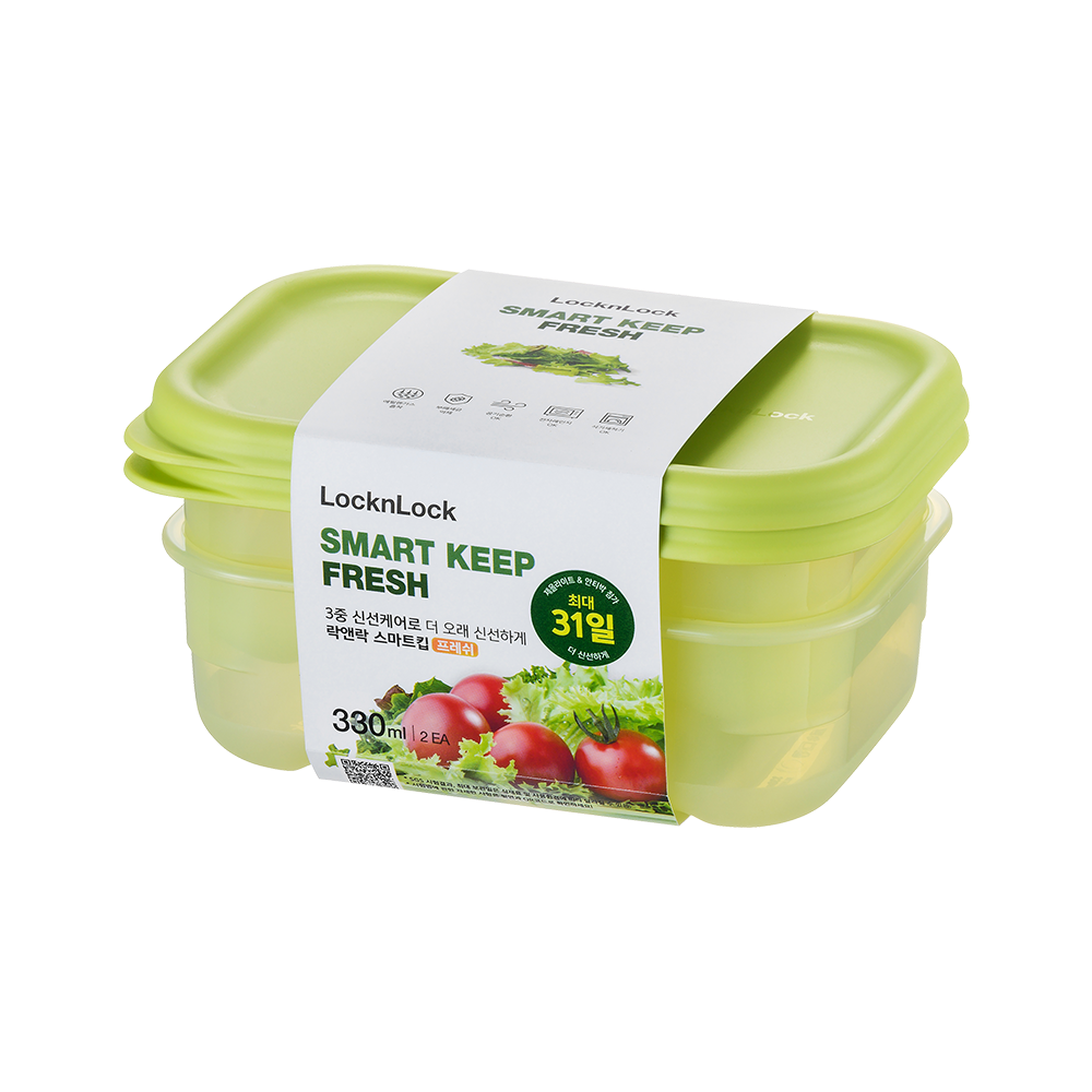 LocknLock Fresh Block Rectangle 330ml 2 Piece HLE5100S2CR