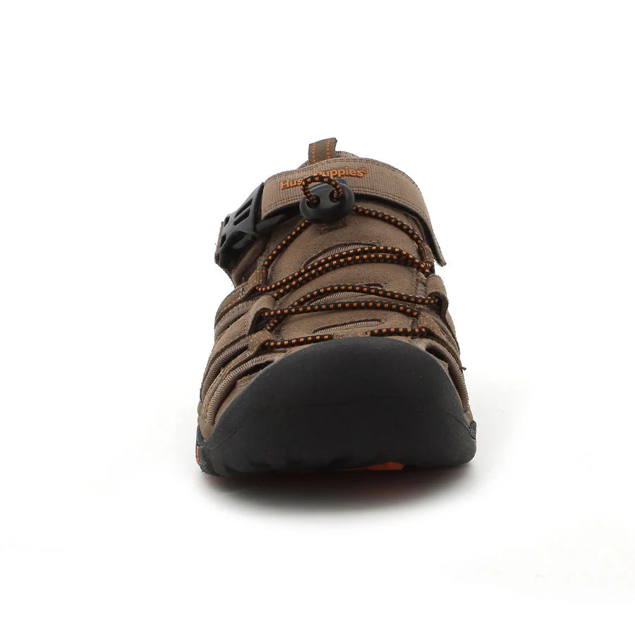 Hush Puppies Mens Hite Cow Suede Mesh Sandal - Smokey Brown HPM00660BRBR