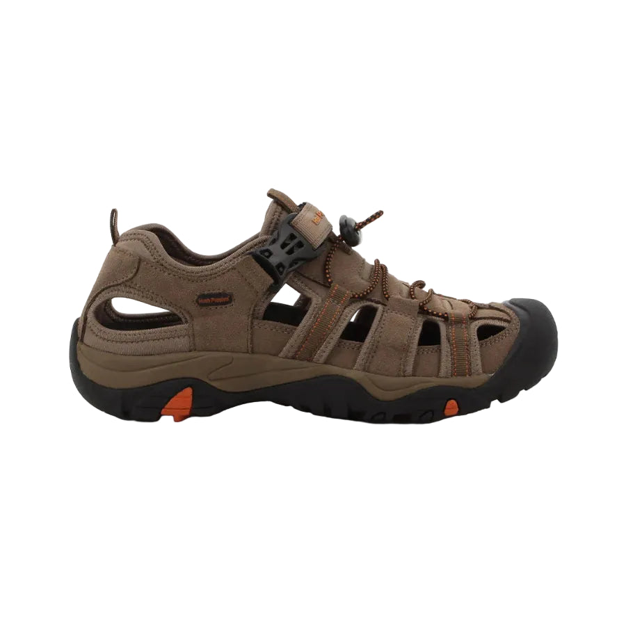 Hush Puppies Mens Hite Cow Suede Mesh Sandal - Smokey Brown HPM00660BRBR
