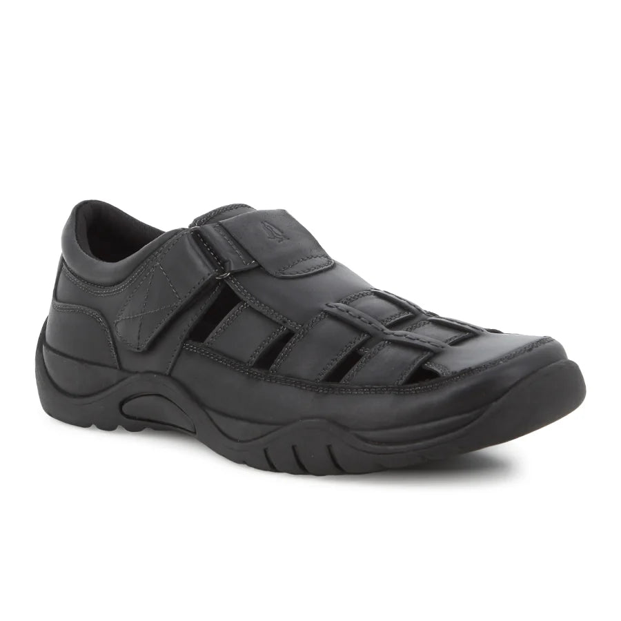 Hush Puppies Men's Rabson Casuals Leather Sandal-Black HPM01055BKBK