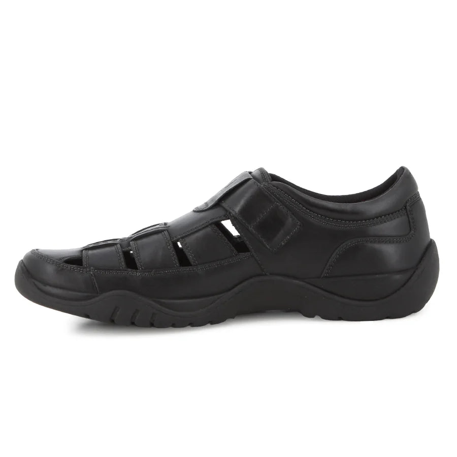 Hush Puppies Men's Rabson Casuals Leather Sandal-Black HPM01055BKBK