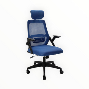Mesh Back Swivel & Tilt Adjustable Arms Offer Chair Blue HT811A