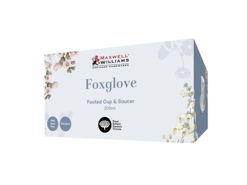 Maxwell & Williams Royal Botanic Gardens Foxglove Footed Cup & Saucer 200ml HV0613