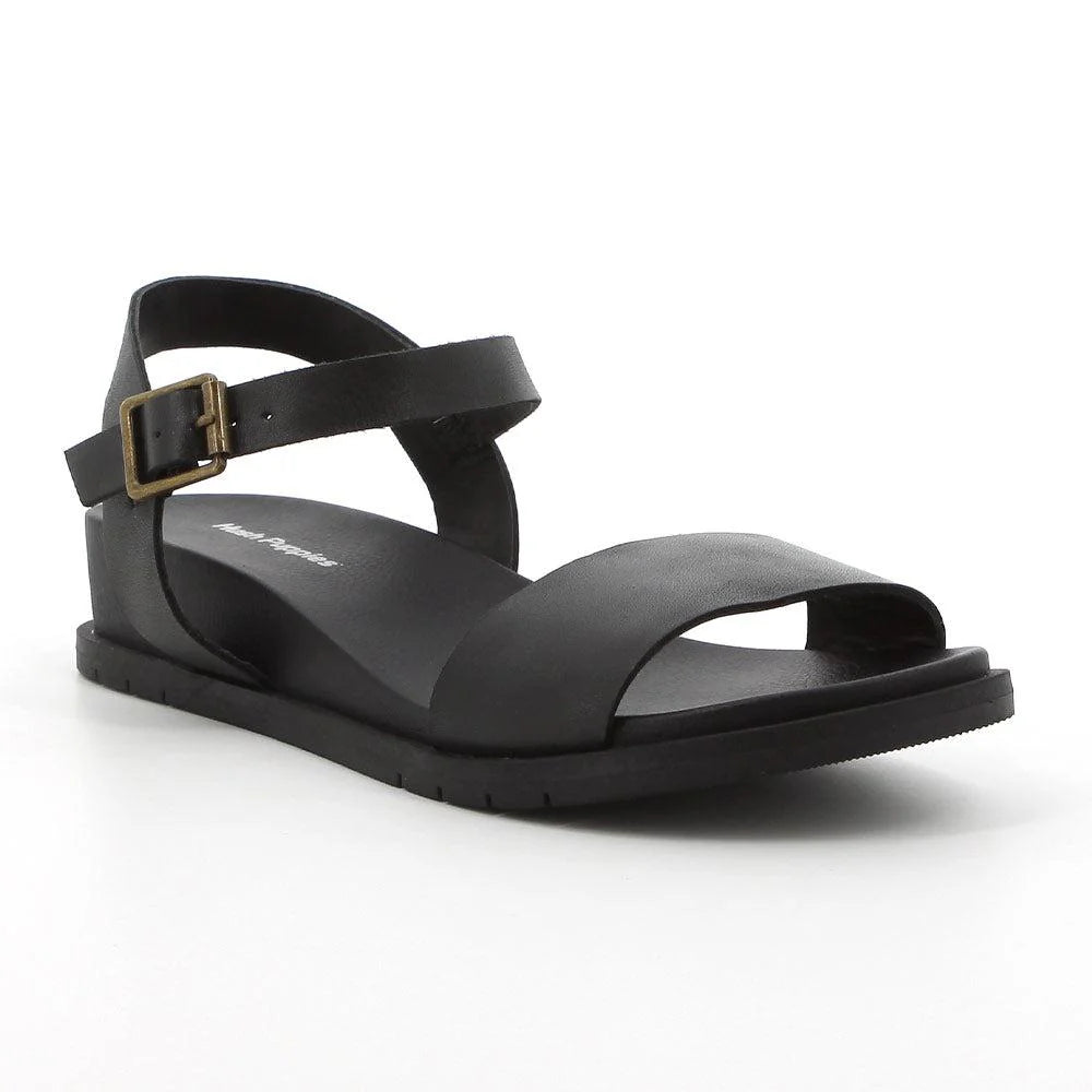 Hush Puppies Graice Leather Strap Sandals - Black (8036725260377)