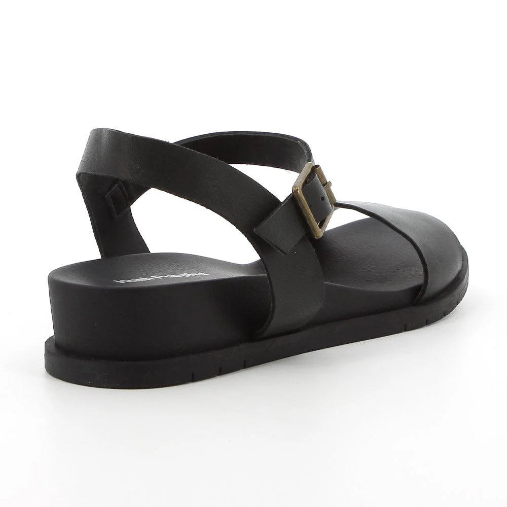 Hush Puppies Graice Leather Strap Sandals - Black (8036725260377)