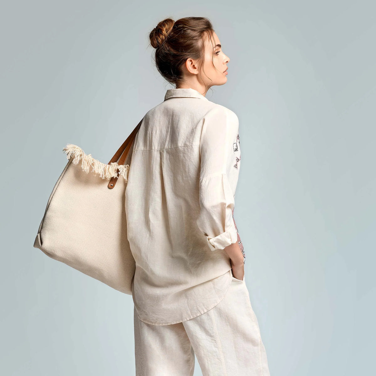 Iconique Lily Oversized Shirt-Ivory IC26-015.