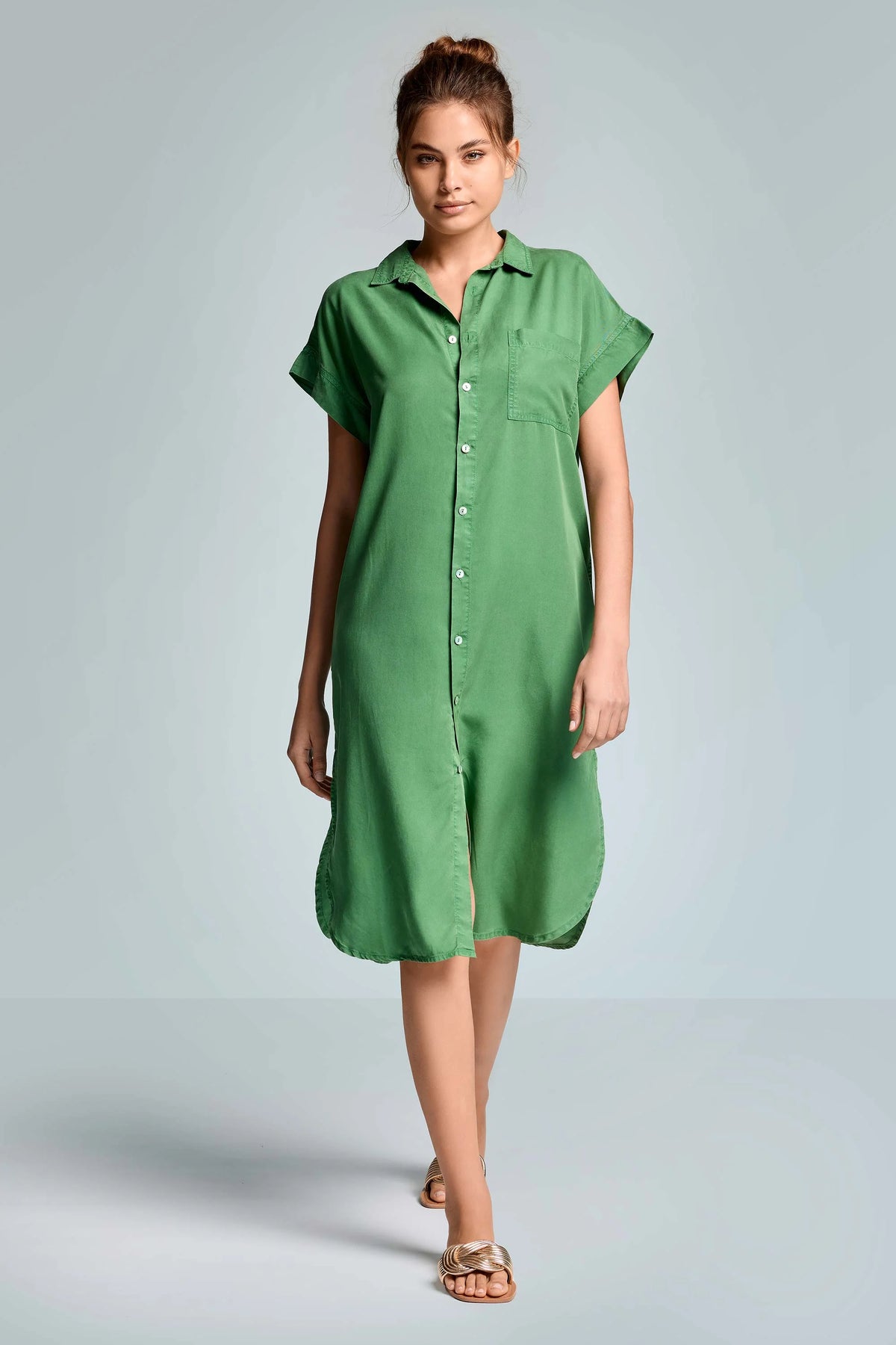 Iconique Quinn Shirt Dress-Green IC26-060