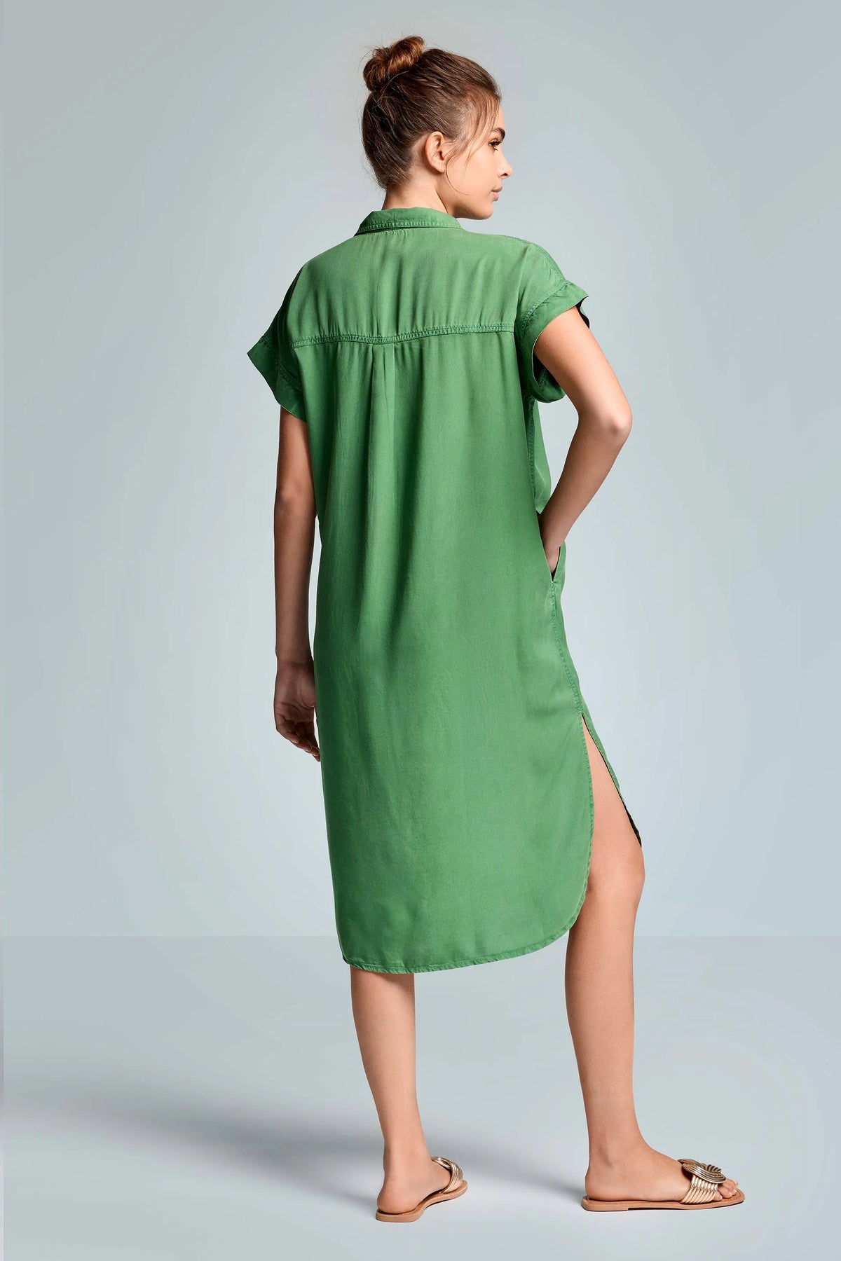 Iconique Quinn Shirt Dress-Green IC26-060