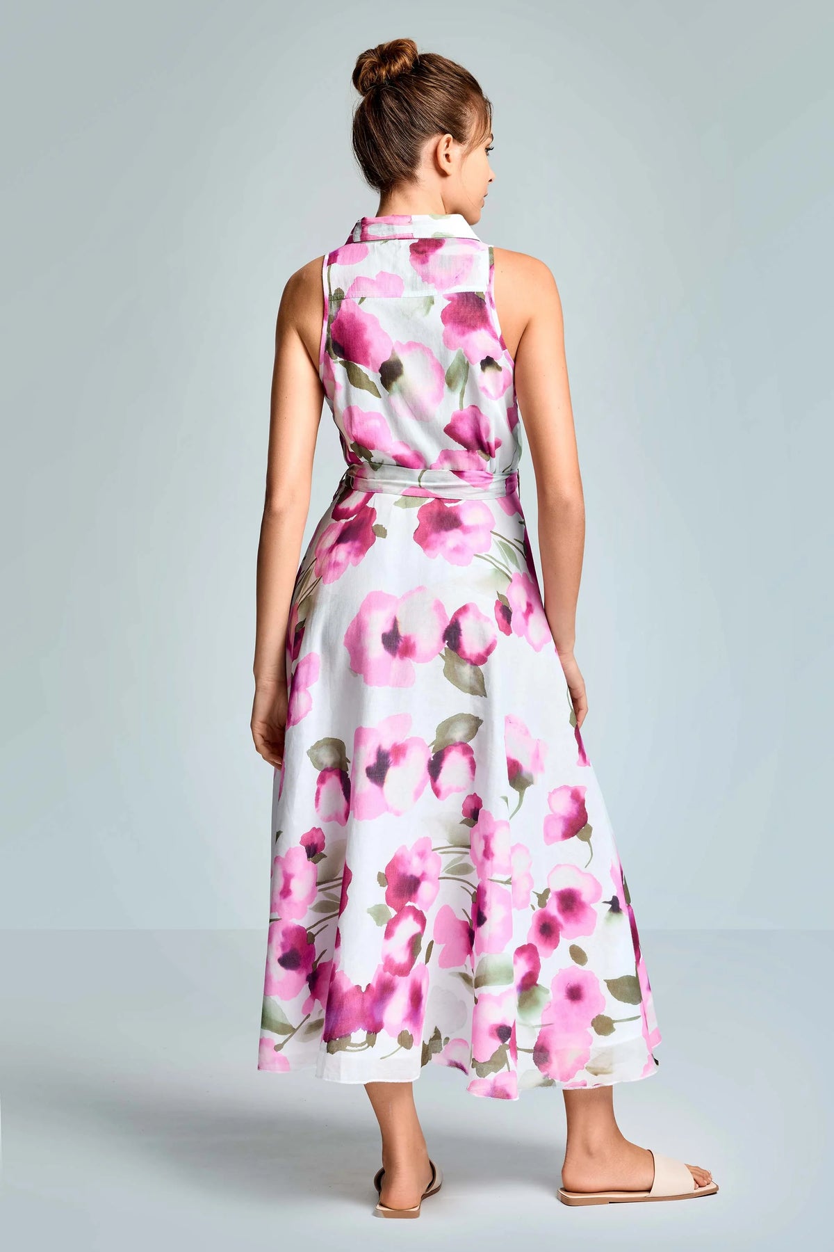 Iconique Tessa Midi Shirt Dress-Multicolor IC26-073