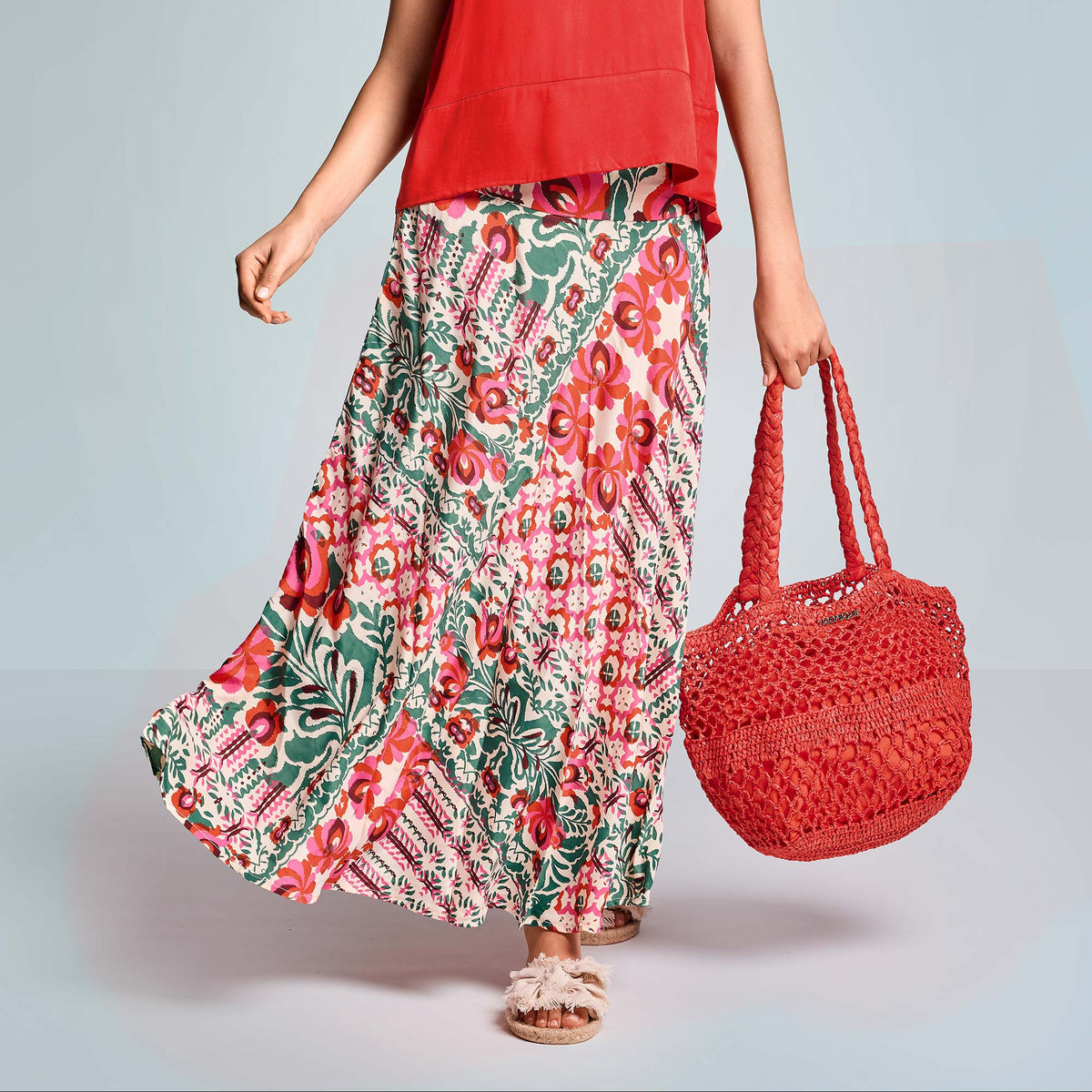 Iconique Nidia Long Skirt -Multicolor IC26-093