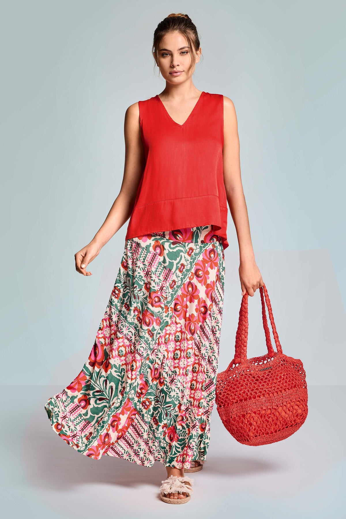 Iconique Nidia Long Skirt -Multicolor IC26-093