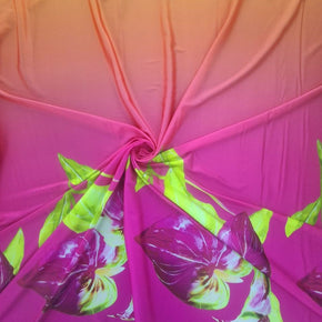 Digital Print Armani Satin Ombre Leaf 150cm