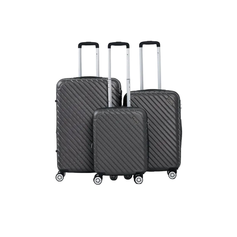 Paklite 3 Piece Stealth Cabin Trolley Case-Grey.