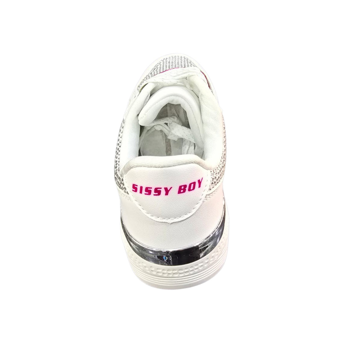 Sissy Boy Women's All Over Bling Sneakers – White.