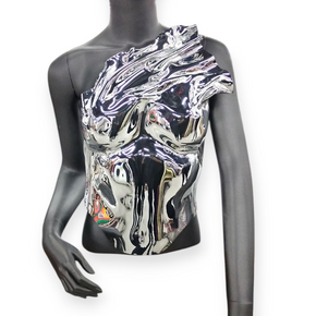Silver Metal Custom Corset Bustier Top