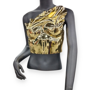 Gold Armor Corset Bustier Top