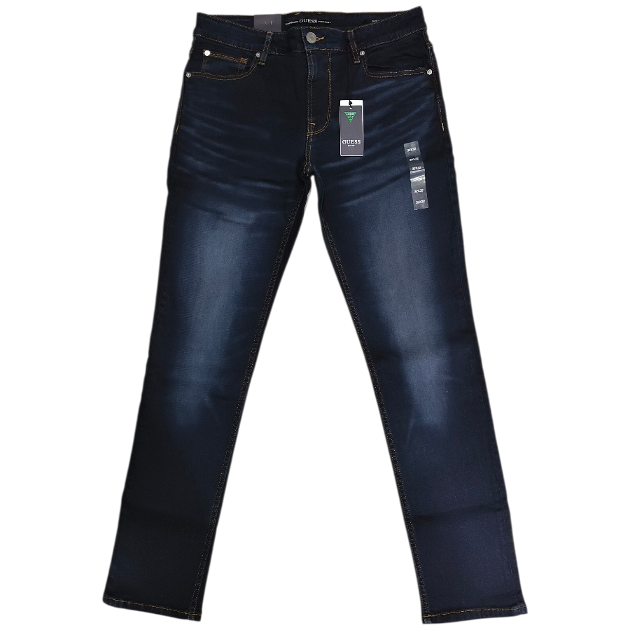 Guess Mens Jeans Denim Dark Wash Slim Tapered AS2AXEL.
