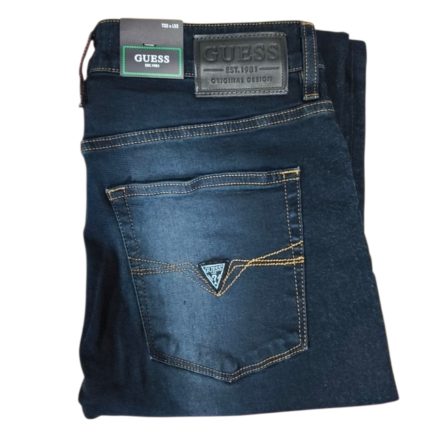 Guess Mens Jeans Denim Dark Wash Slim Tapered AS2AXEL.