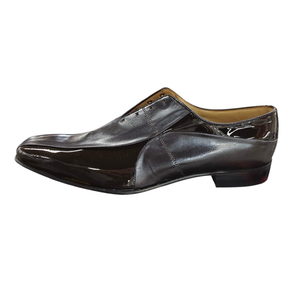 Crockett & Jones Men's Formal Shoes Glade Kid-Cafepatent Brown 62.C17214A